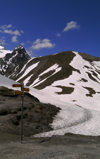 Gränser som möts vid Mont Blanc.